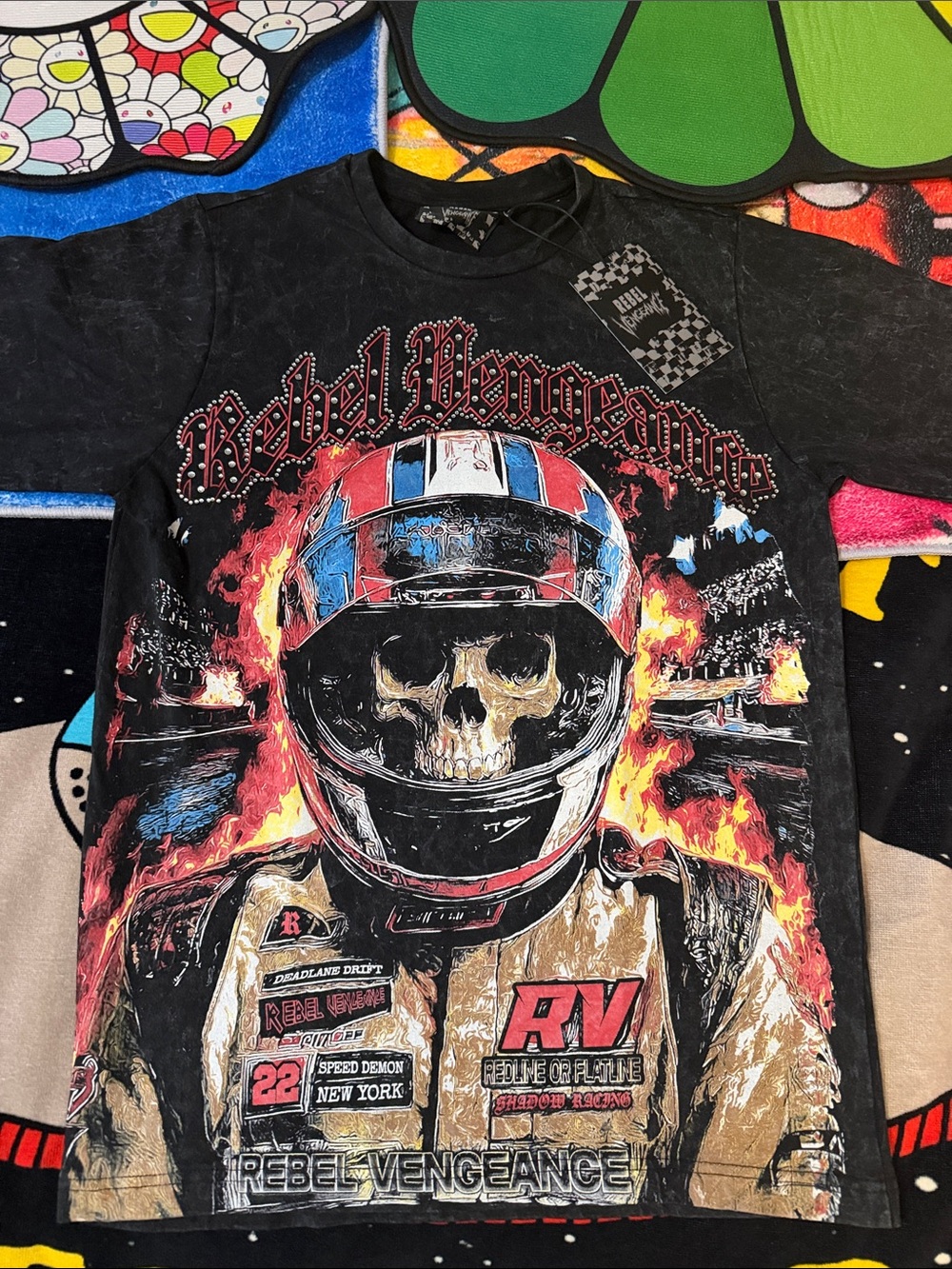 Rebel Vengeance Skull Racer Graphic T-Shirt